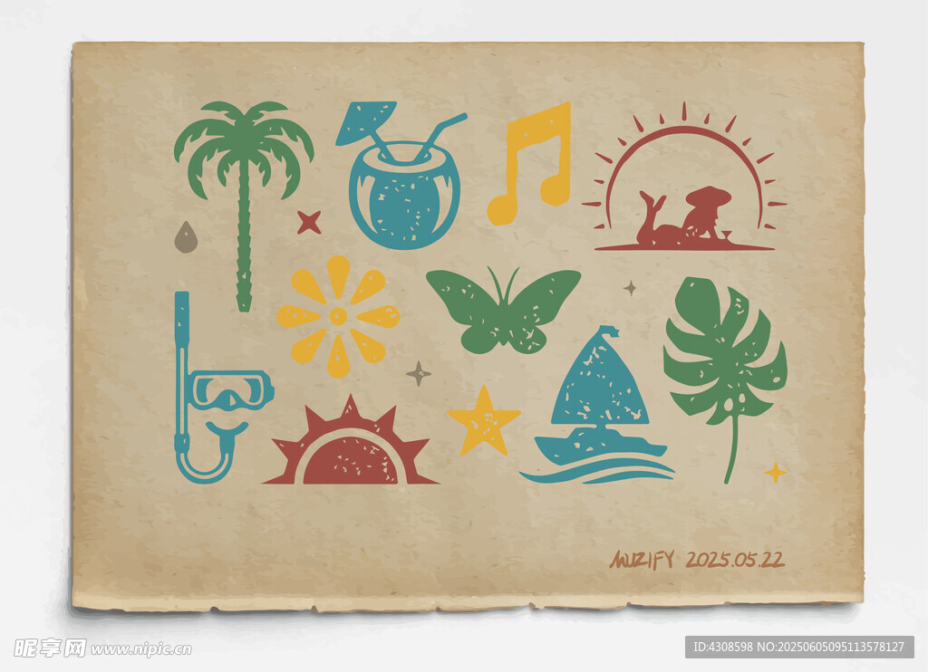 10款入夏威夷风格图案