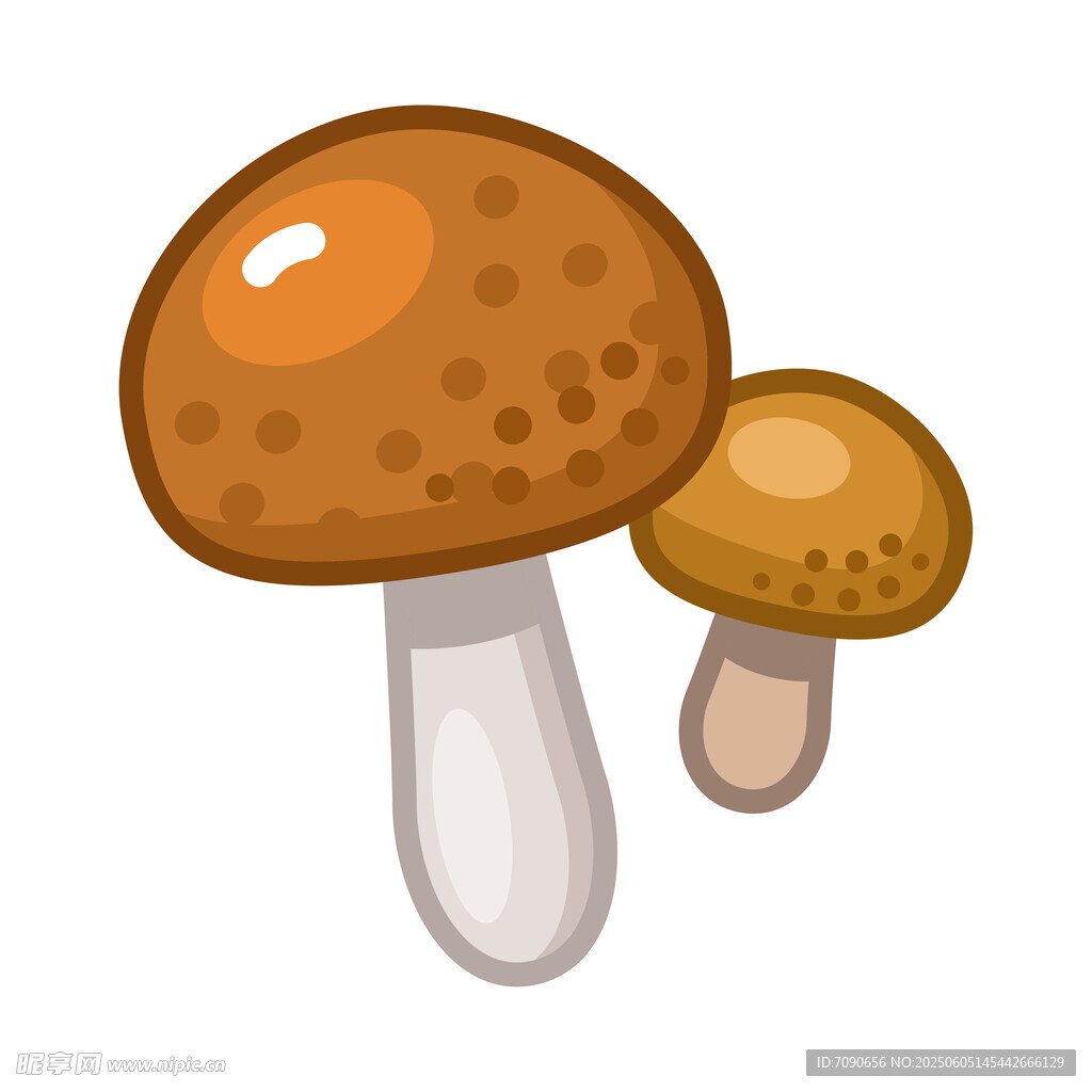两个可爱蘑菇插画