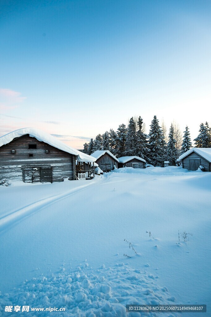 冬日雪村美景