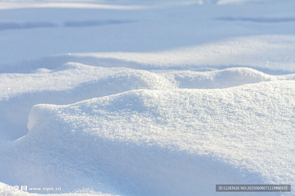 冬日雪景中的起伏积雪