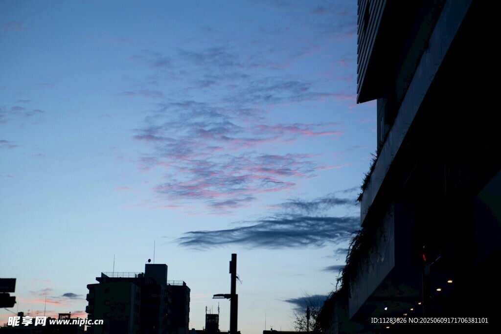 城市黄昏天际线美景