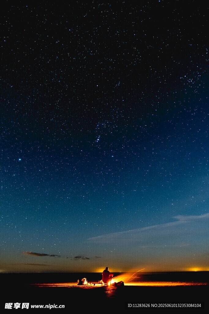 夜空下的璀璨灯火与繁星