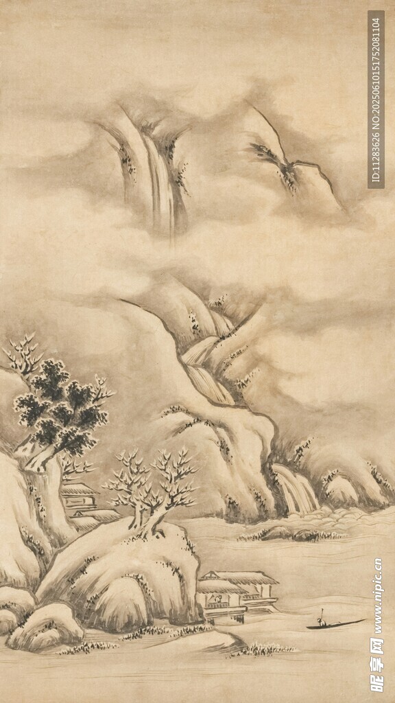 水墨山水风景图