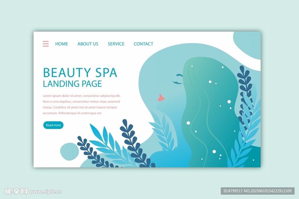 美容水疗医美SPA海报插画