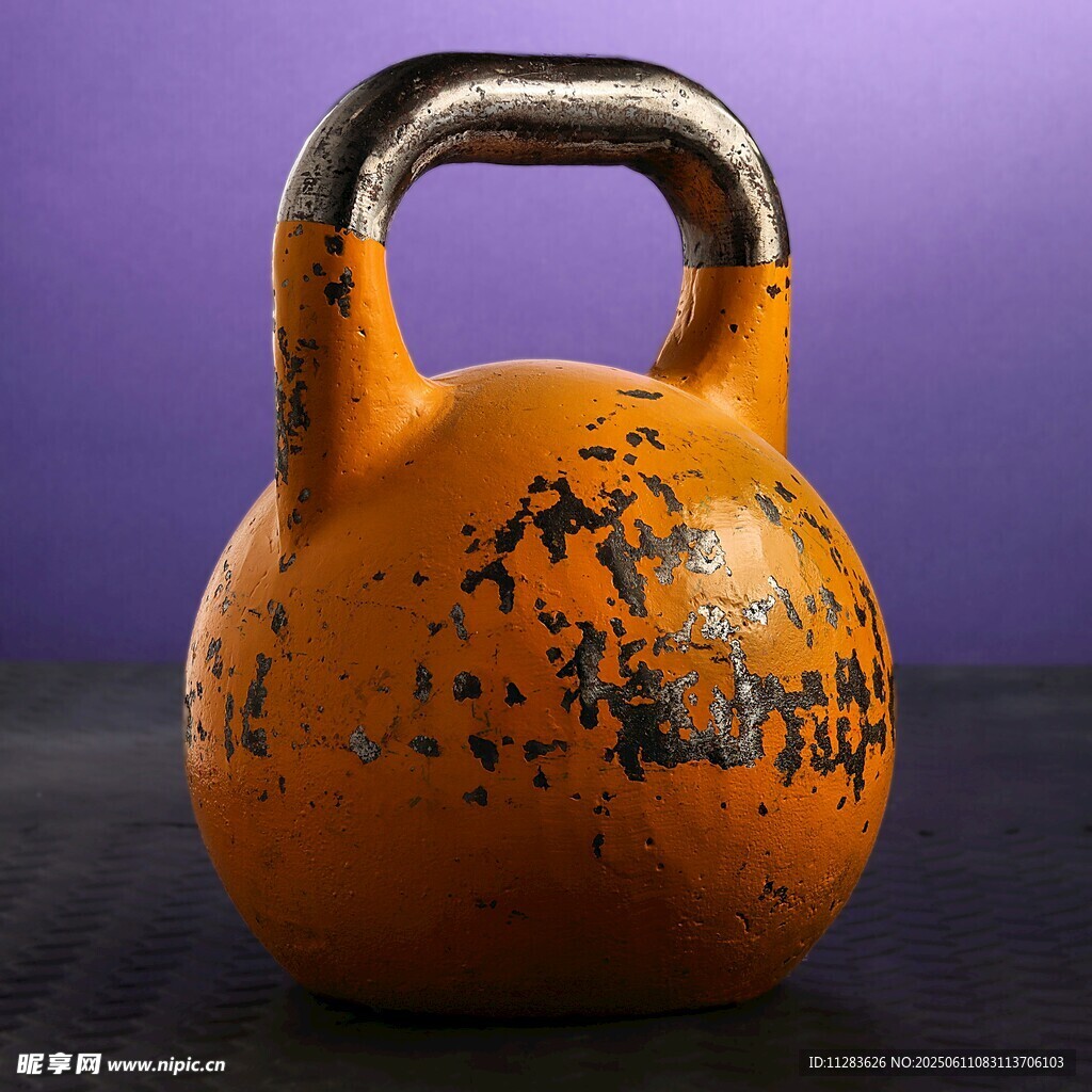 橙色旧壶铃