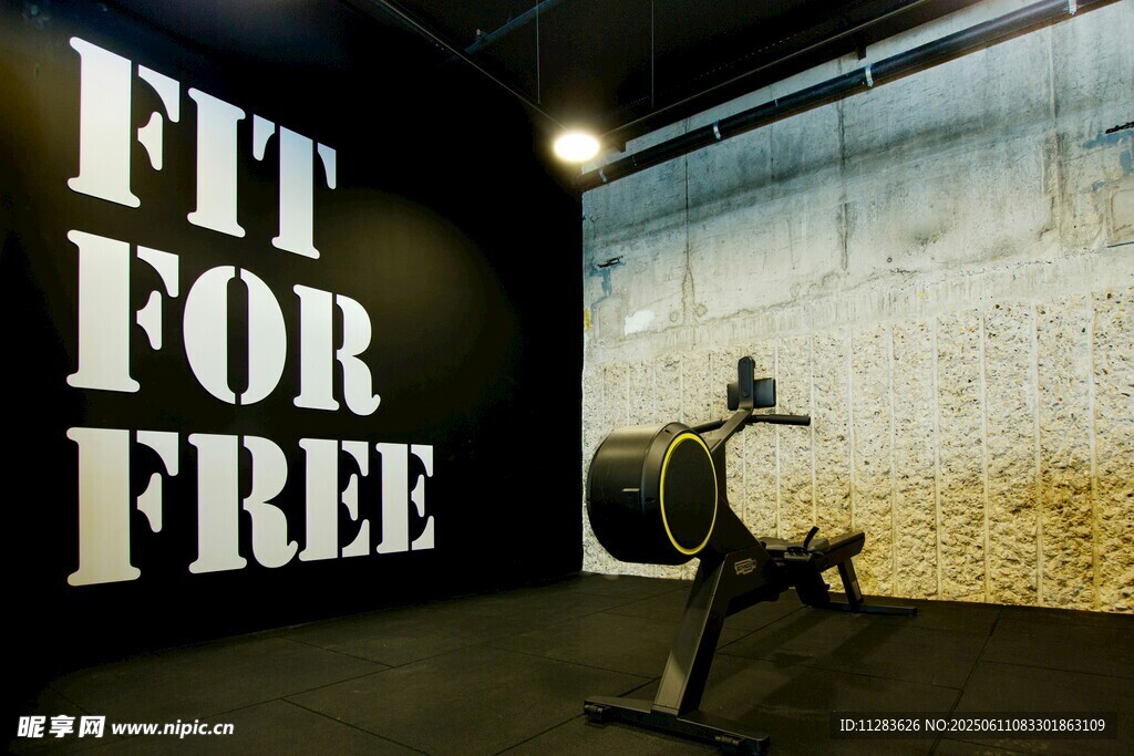 健身房内的健身器材展示