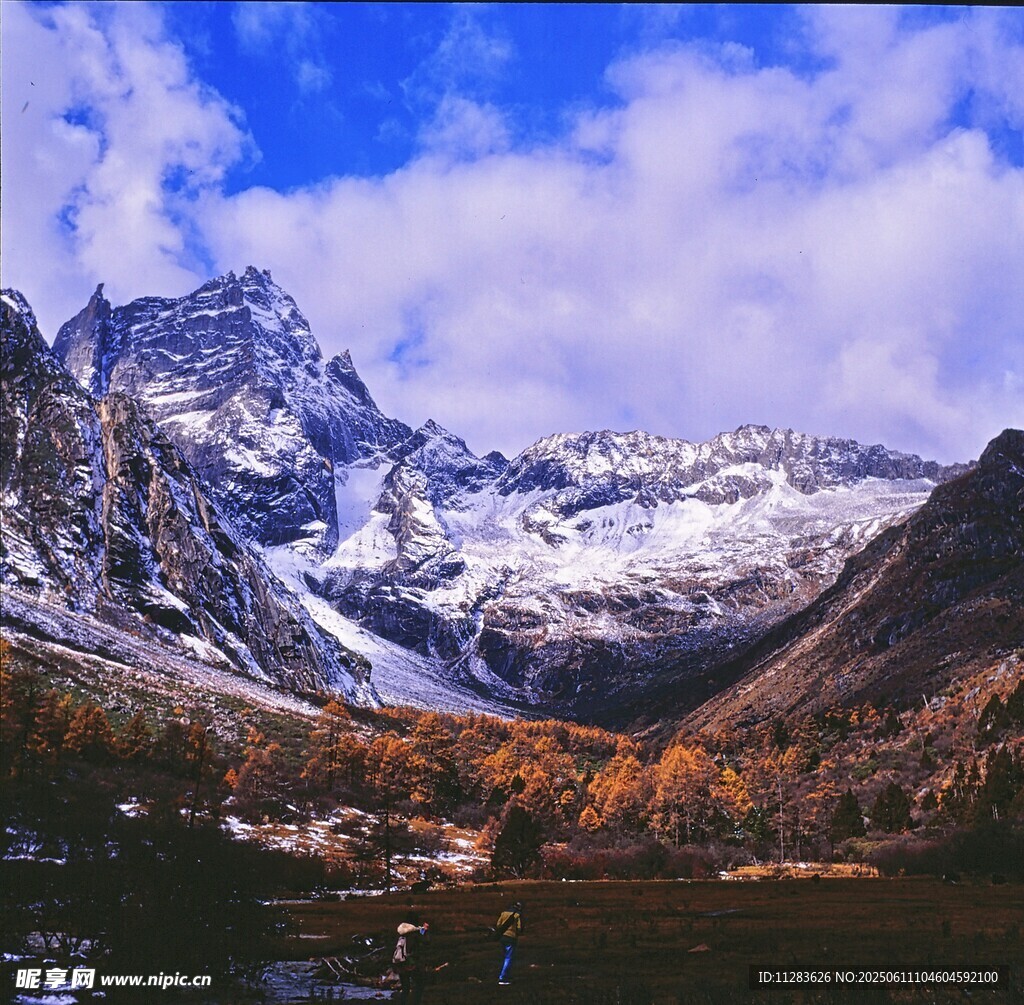 雪山秋色美景