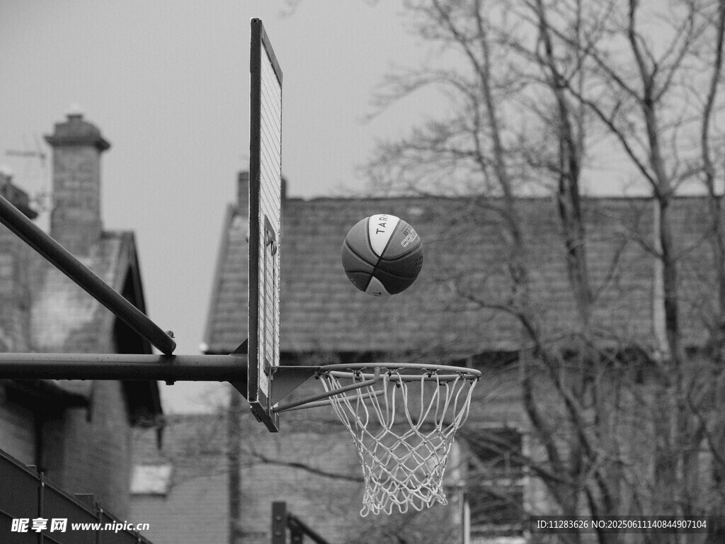 篮球入筐瞬间
