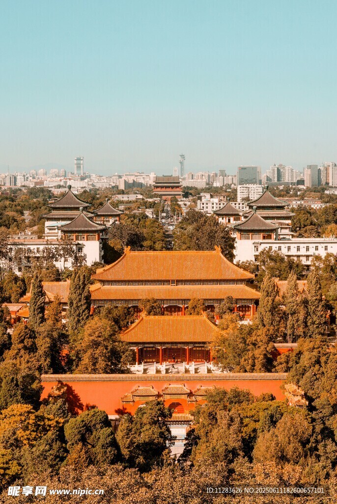 故宫秋景俯瞰图
