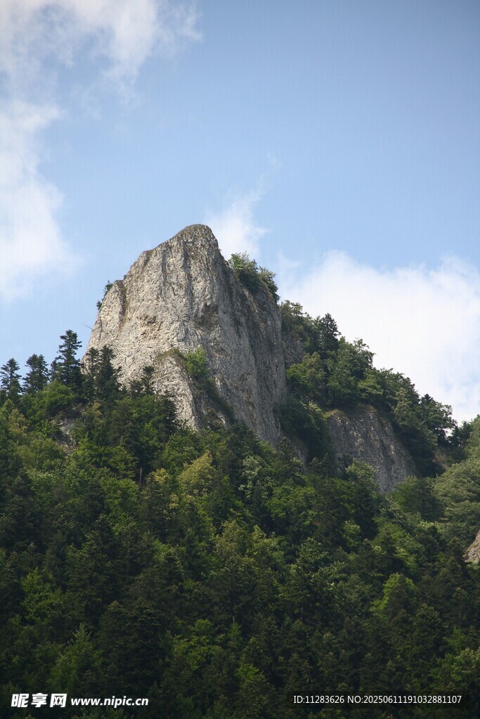 巍峨山峰覆绿植