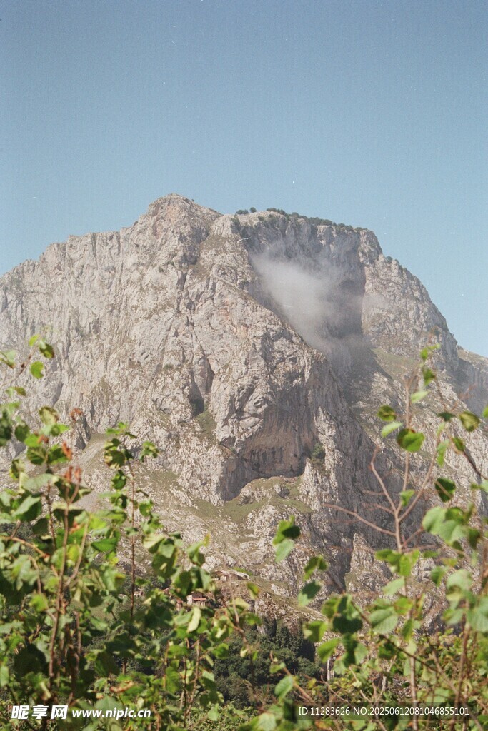 巍峨山峰与葱郁植被