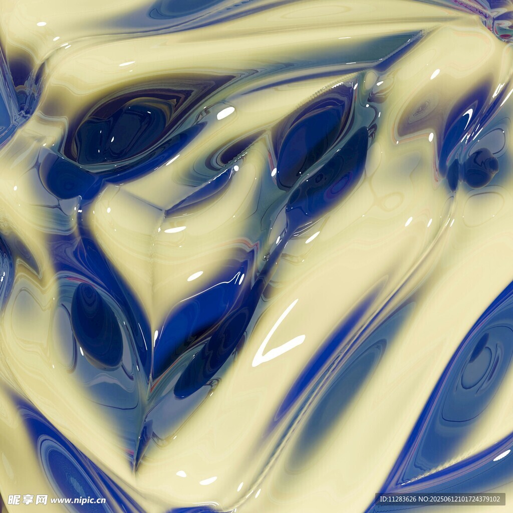 蓝白相间流体纹理图案