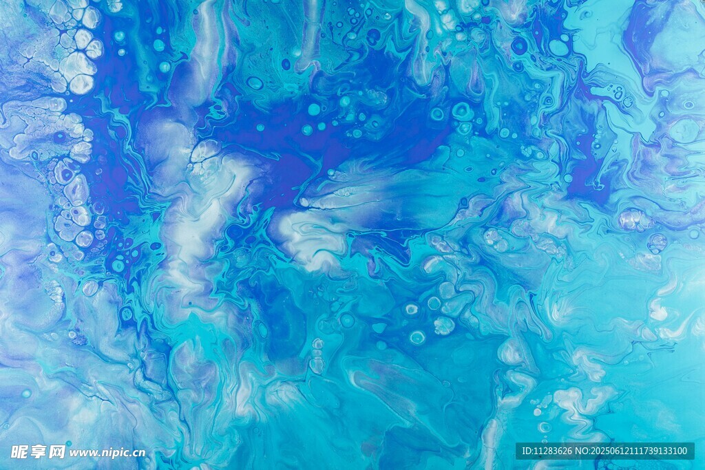 梦幻蓝调抽象水彩纹理