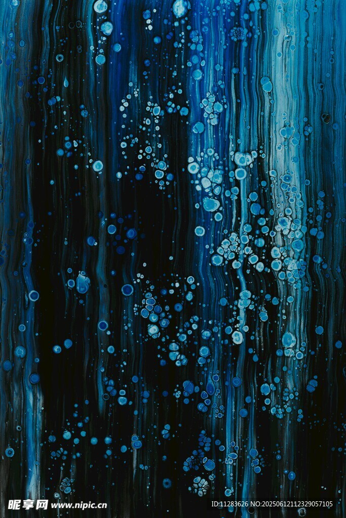 梦幻蓝色抽象雨滴背景