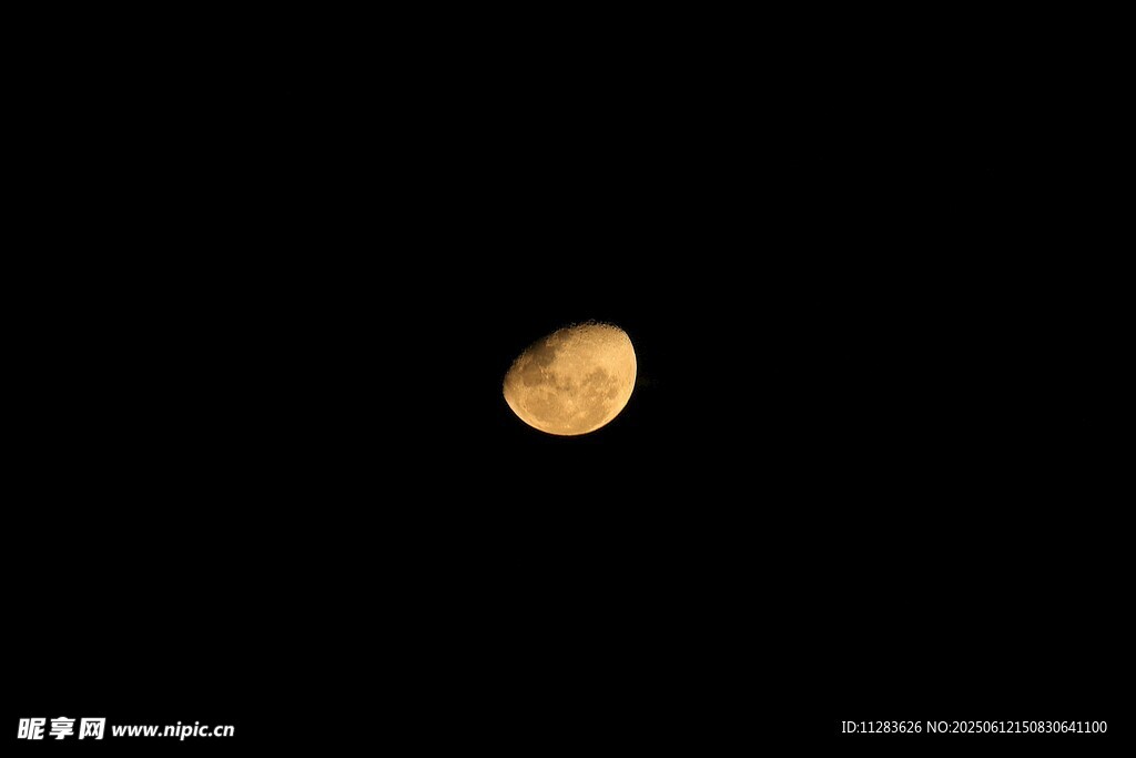 夜空中的明亮月亮