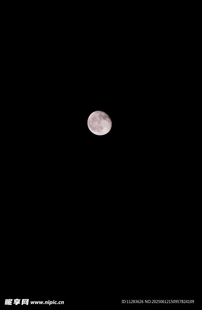 夜空中的明亮圆月