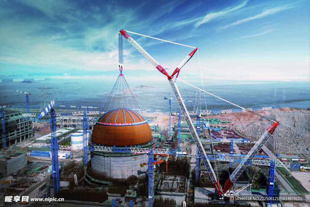 核电站施工现场壮观景象