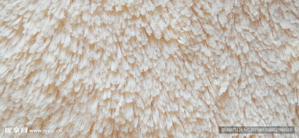 米白色毛绒面料纹理特写