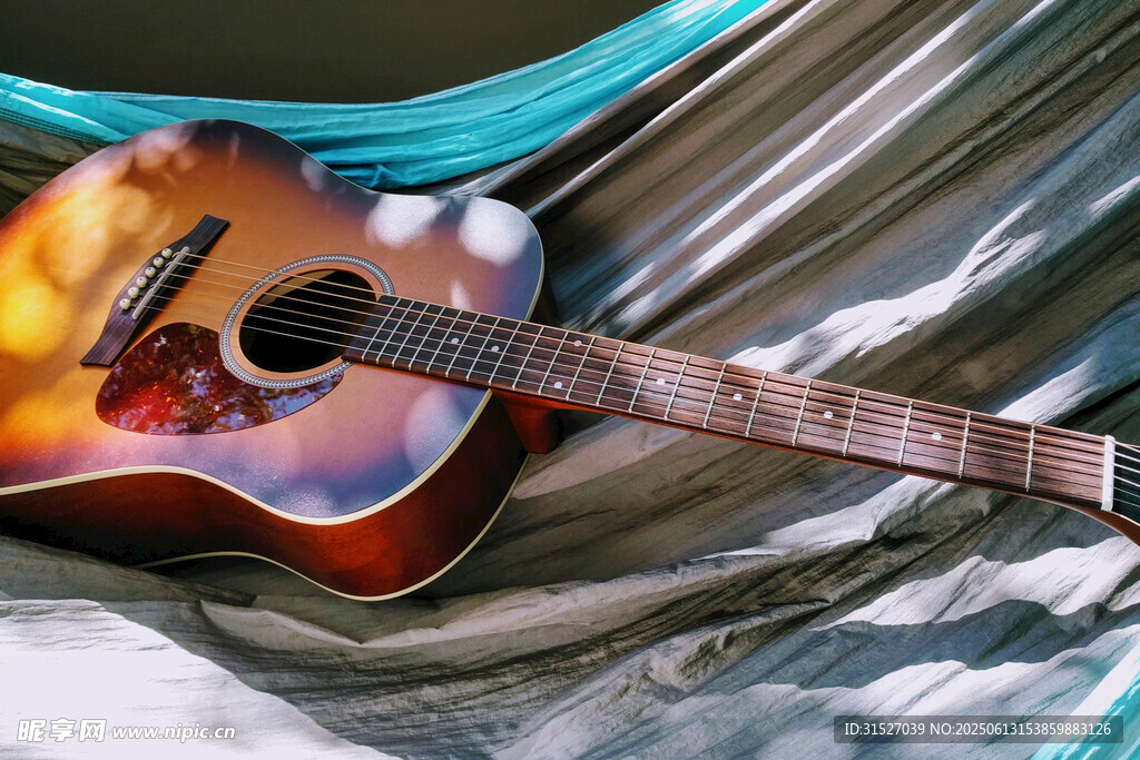 多彩吉他摄影图