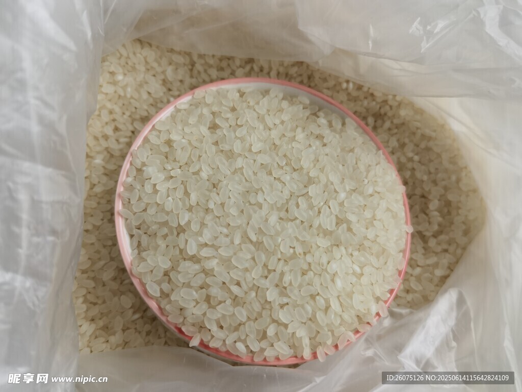 袋装大米特写