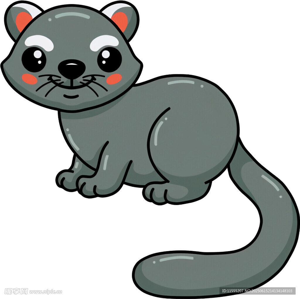 可爱灰猫卡通形象