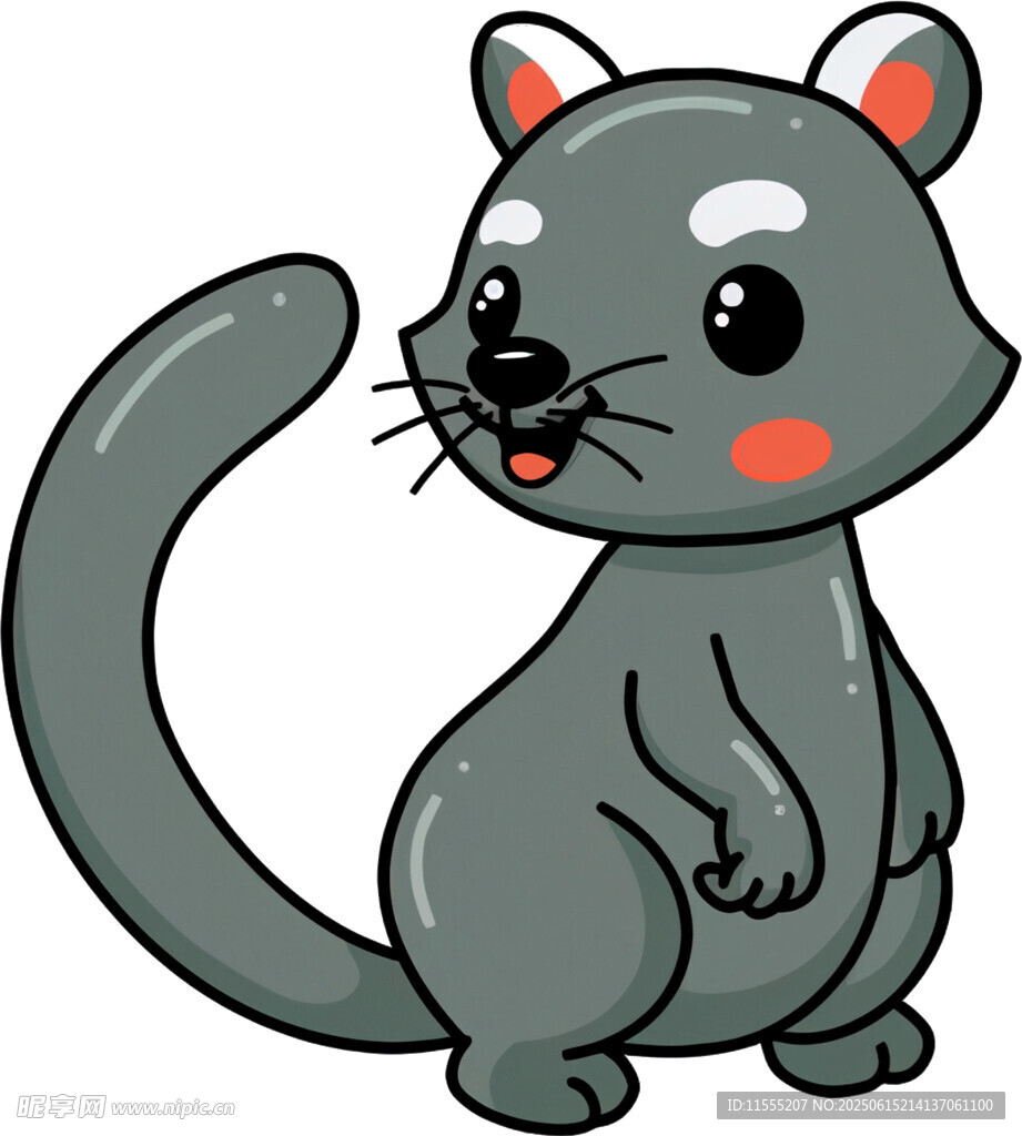 可爱灰猫卡通形象