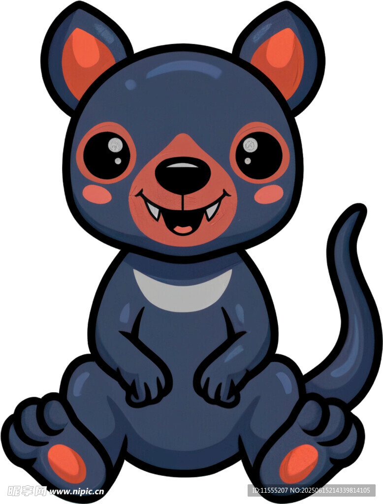 可爱蓝色卡通小狗形象