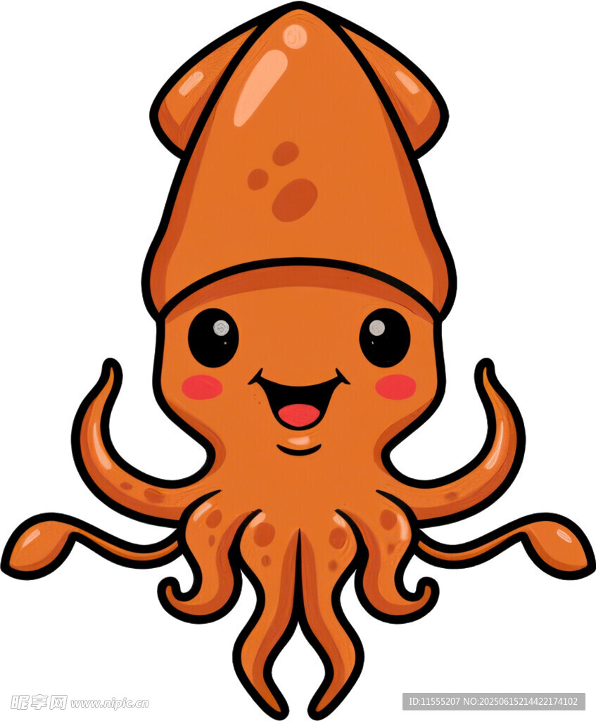 可爱卡通鱿鱼形象