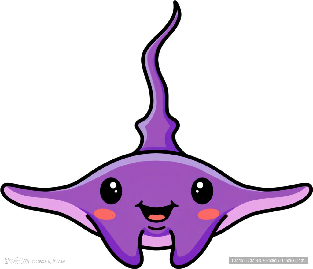 可爱紫色卡通魔鬼鱼