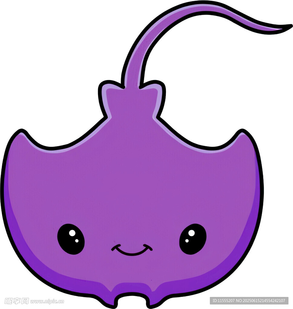紫色可爱卡通魔鬼鱼