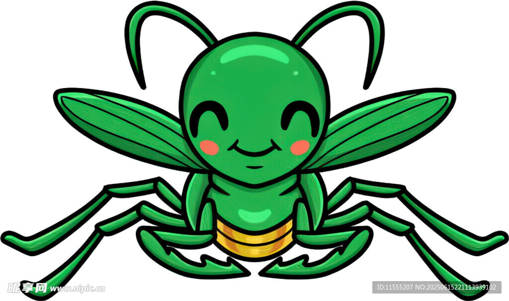 可爱绿色卡通小昆虫
