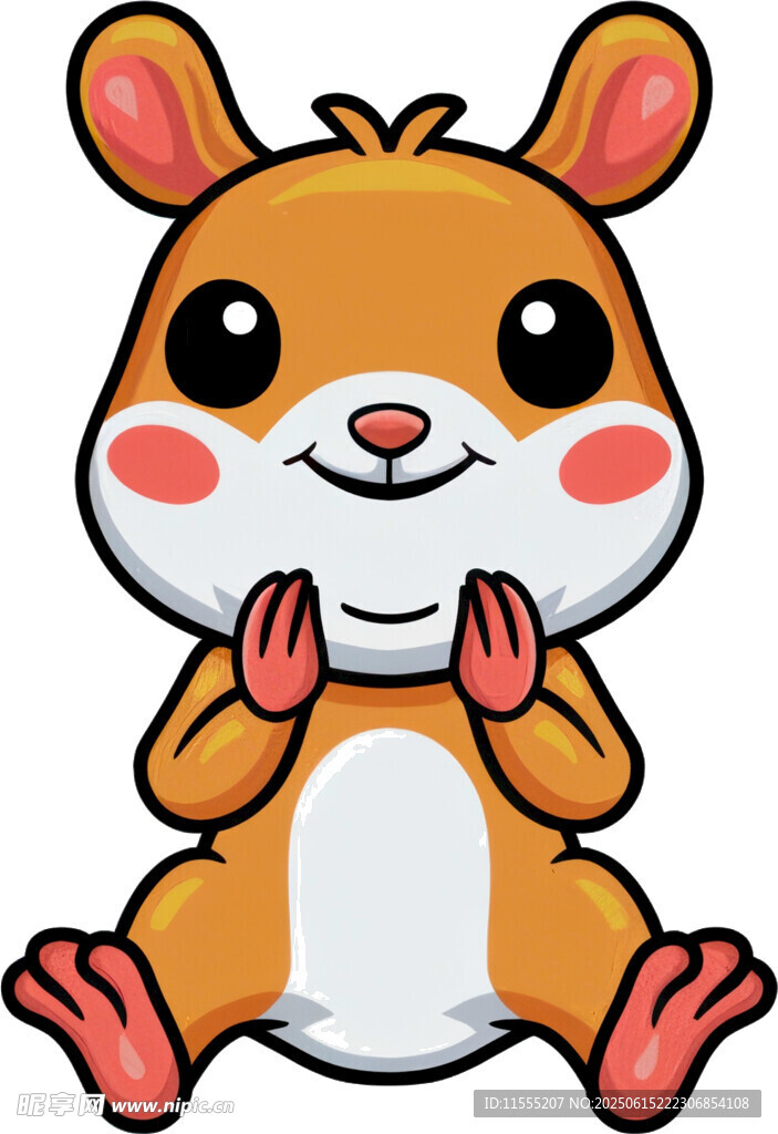 可爱小仓鼠双手合十