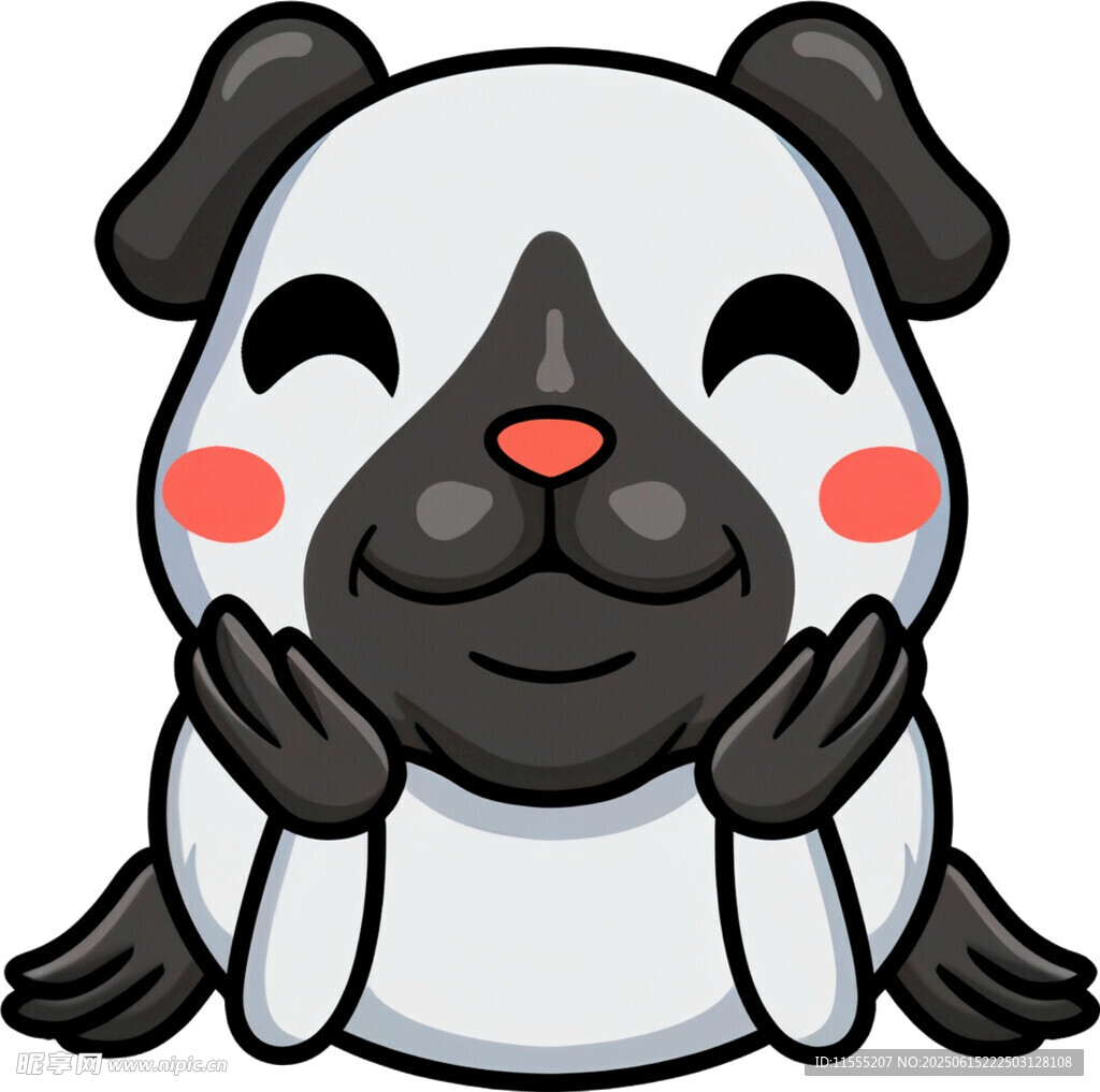 可爱小狗双手托腮卖萌