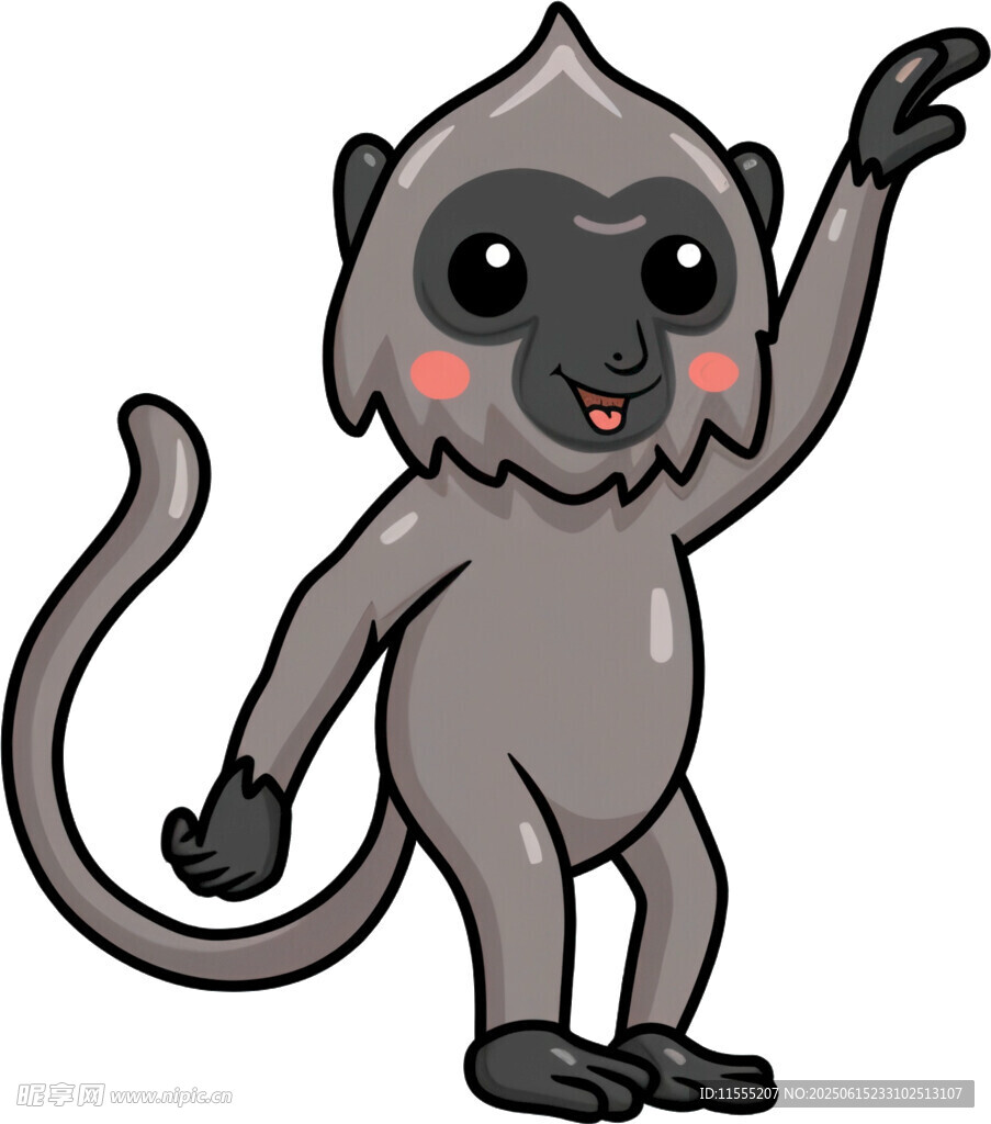 可爱猴子挥手