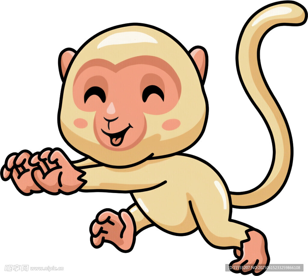 可爱小猴欢快奔跑