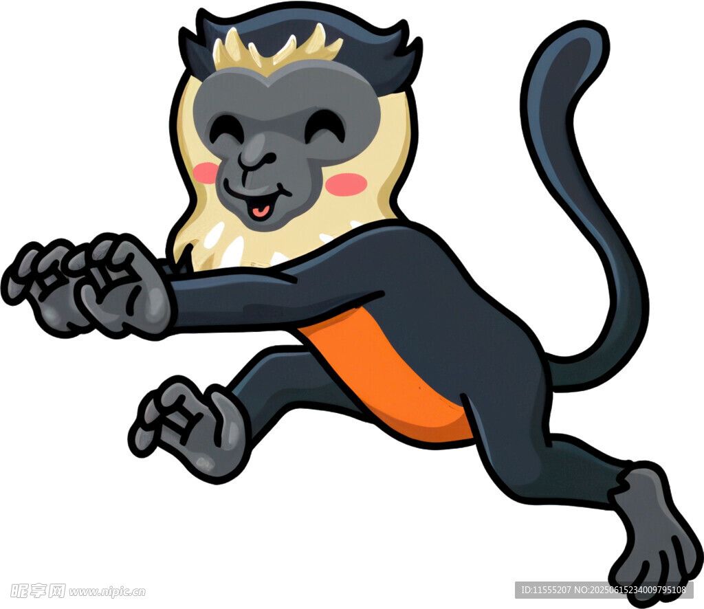 跳跃的可爱猴子