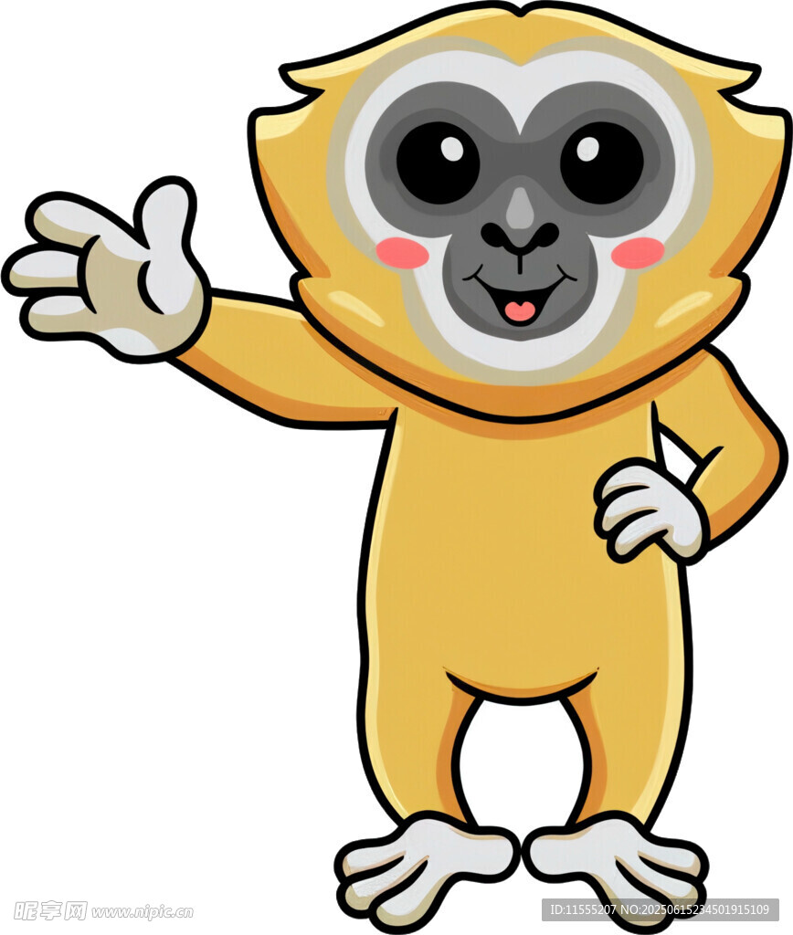 可爱小猴打招呼