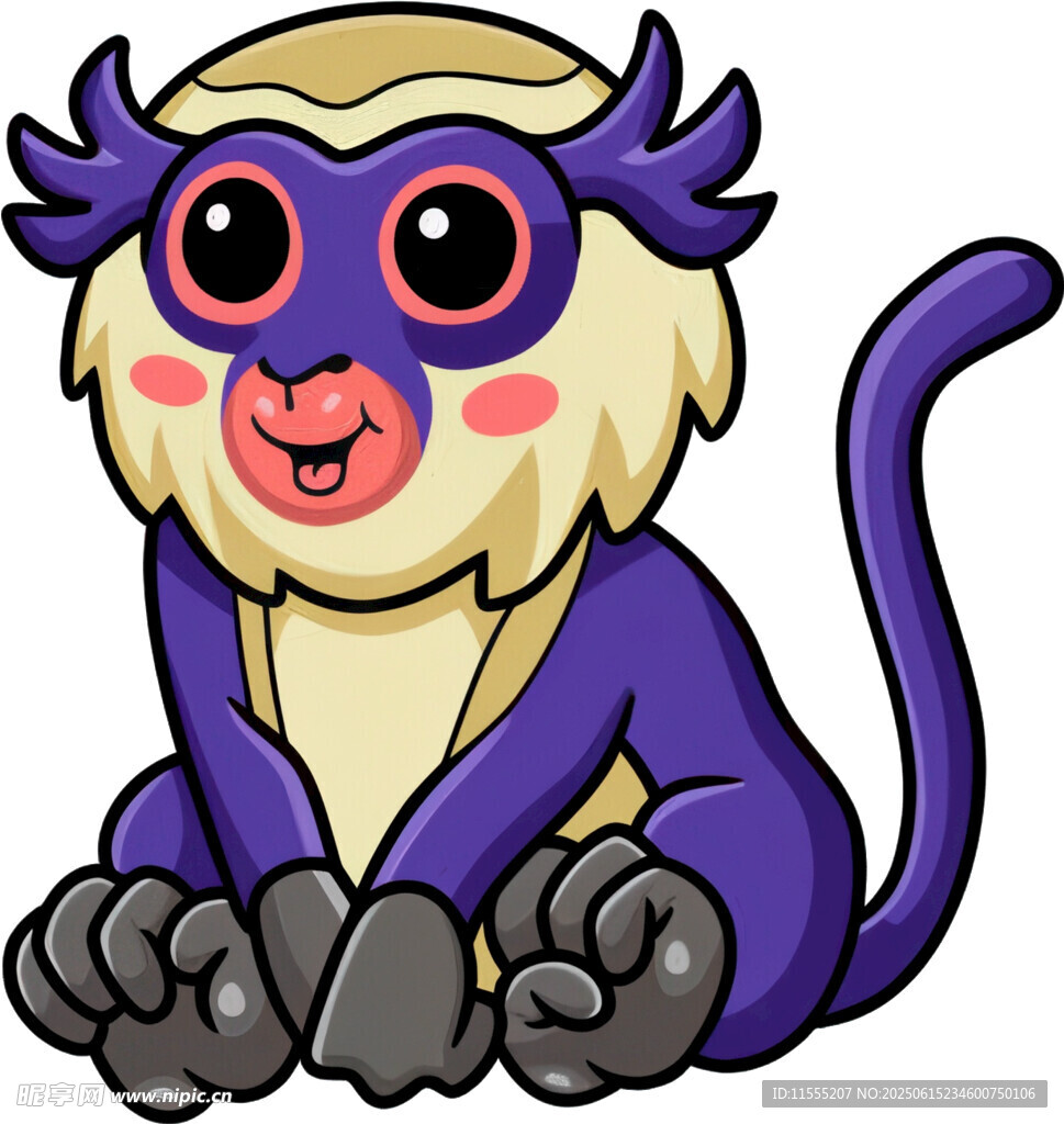 可爱紫色猴子卡通形象