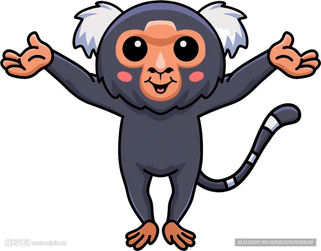 可爱小猴张开双臂