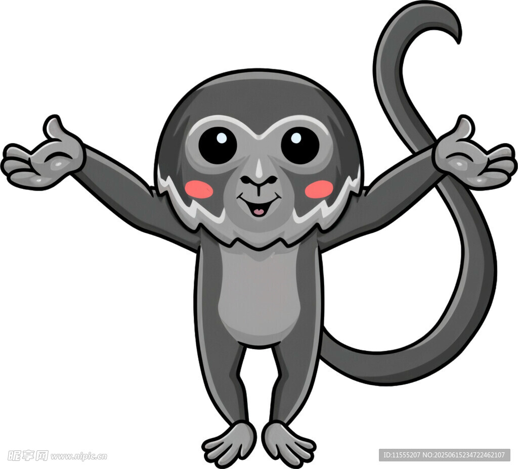 可爱猴子张开双臂