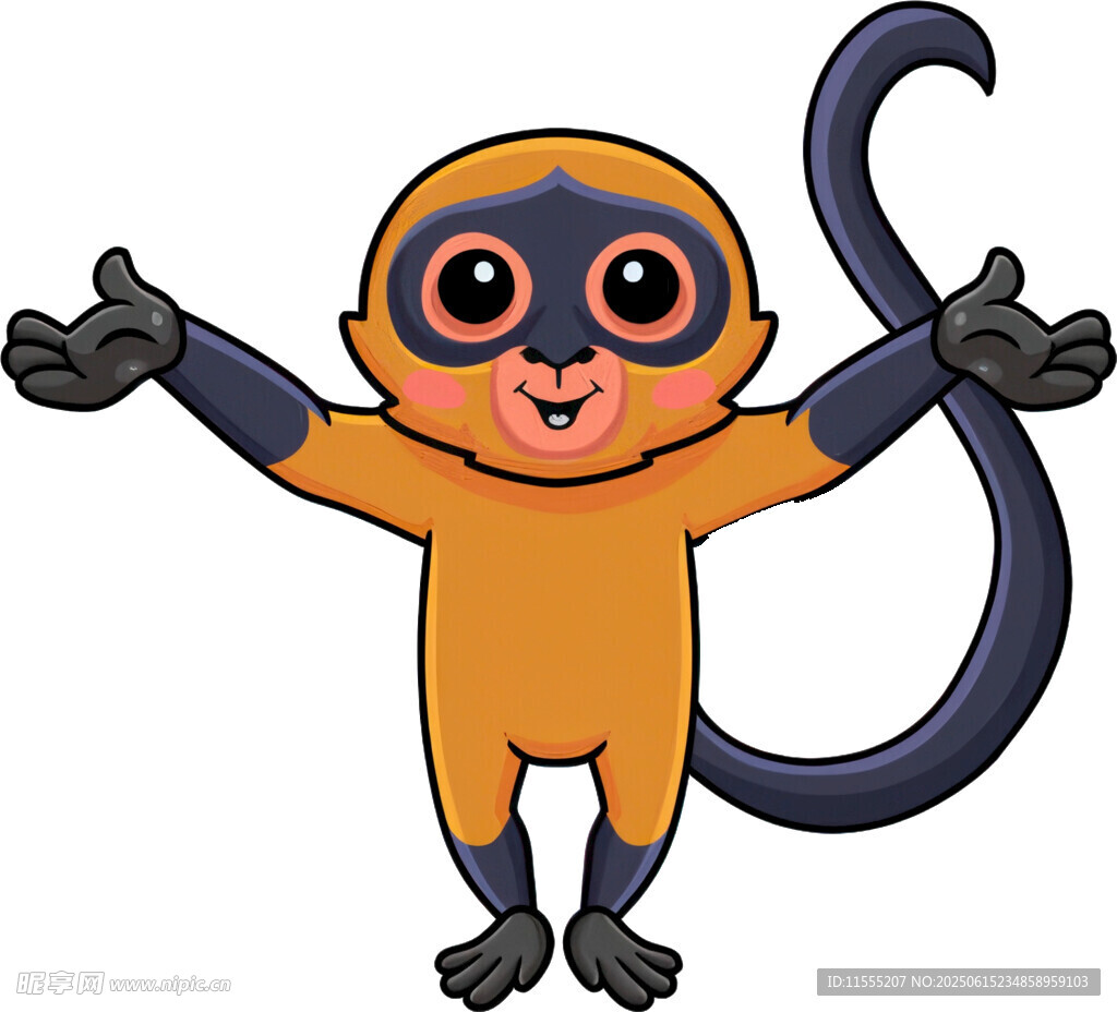 可爱小猴张开双臂