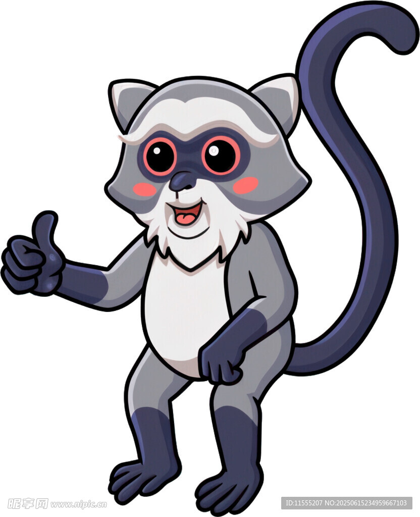 可爱狐猴竖大拇指