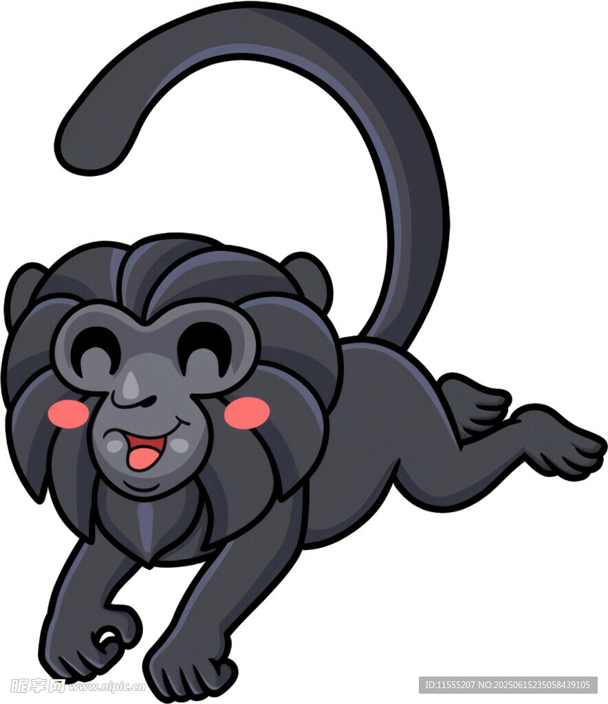 可爱黑猴子俏皮姿态