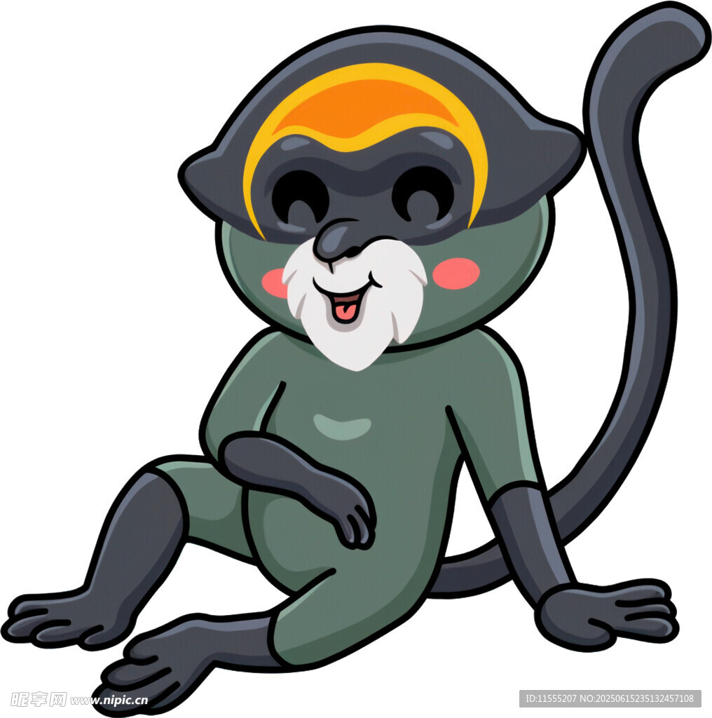 可爱坐姿小猴子