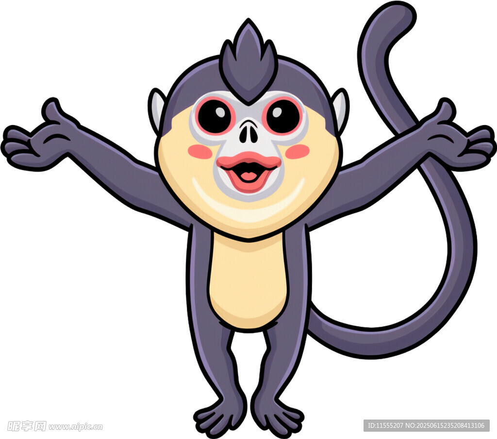 可爱小猴张开双臂