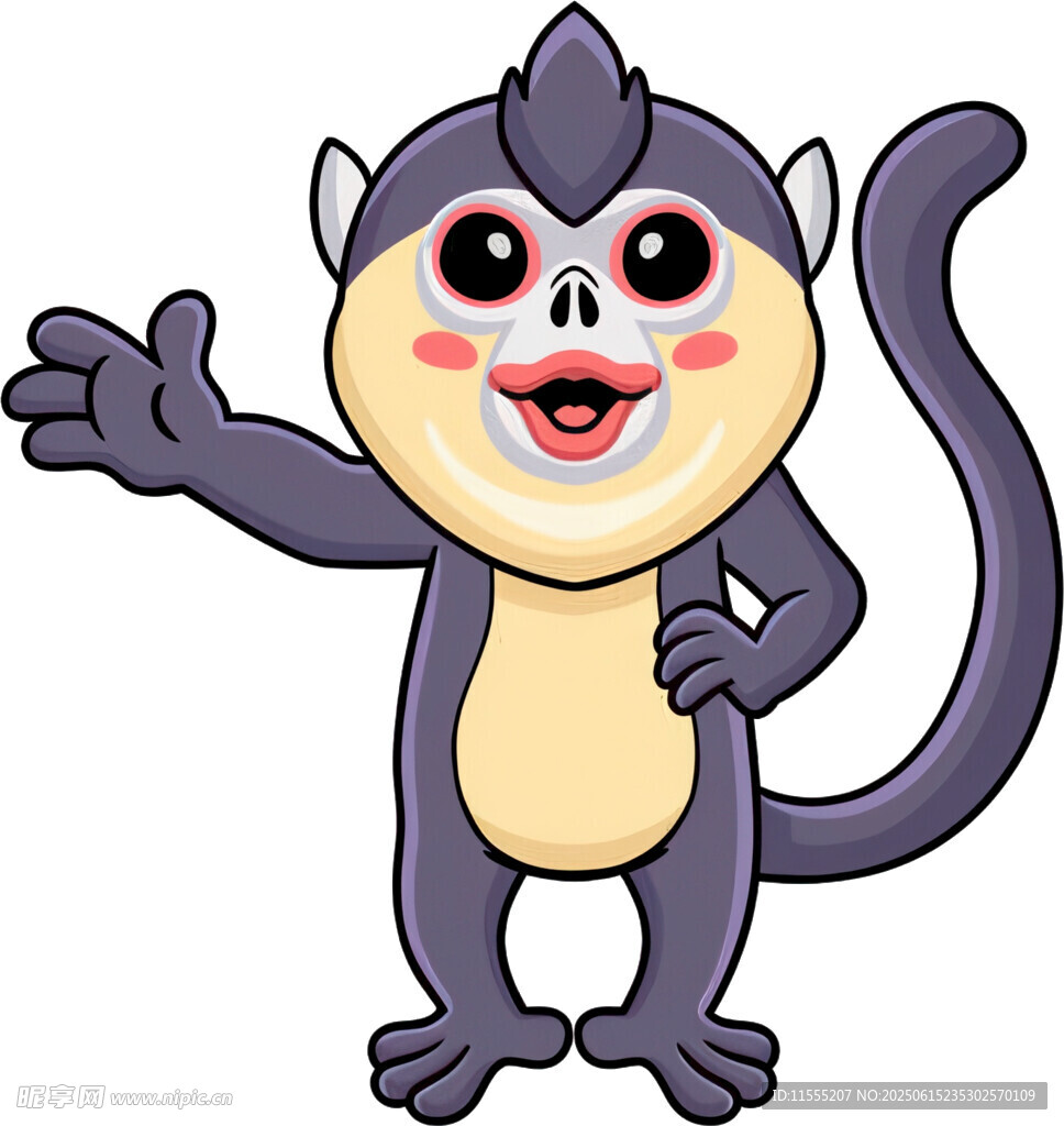 可爱猴子打招呼