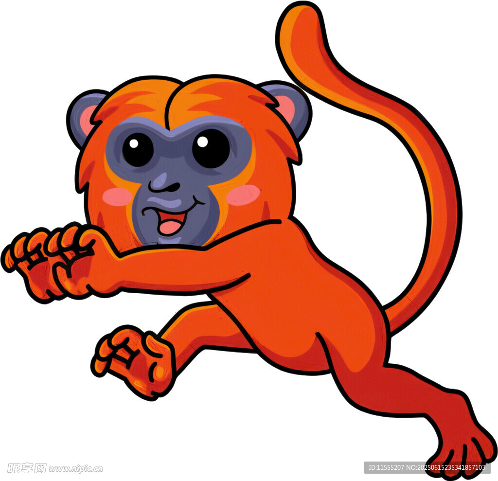 跳跃的橙色小猴