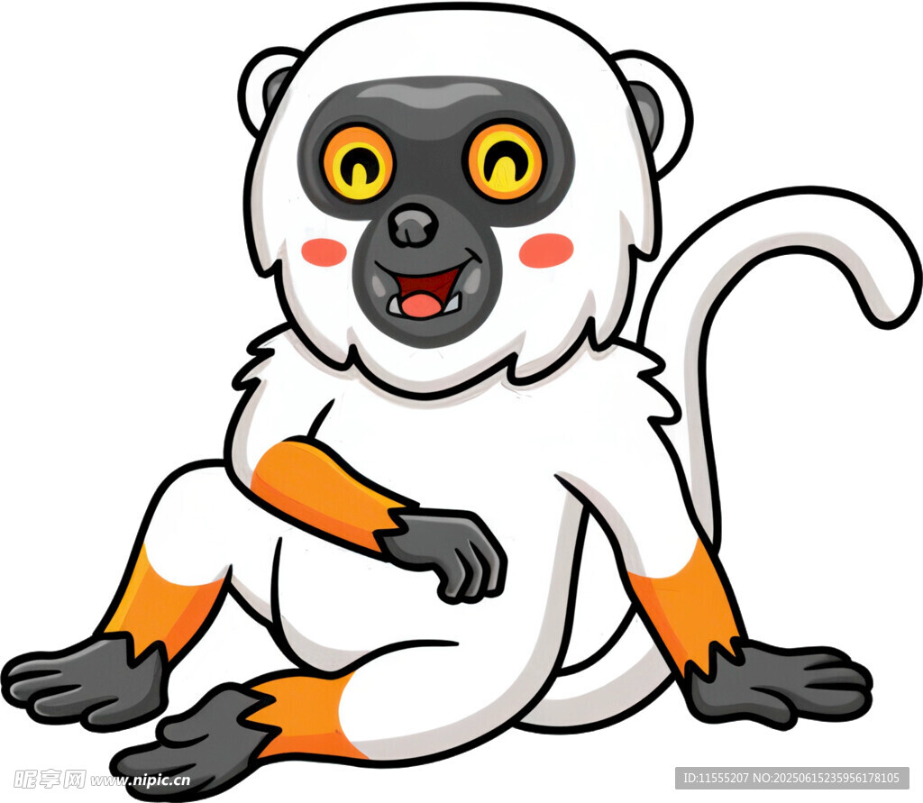 可爱白狐猴卡通形象