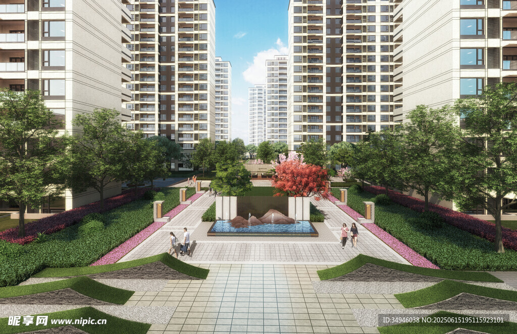 现代高层住宅区景观