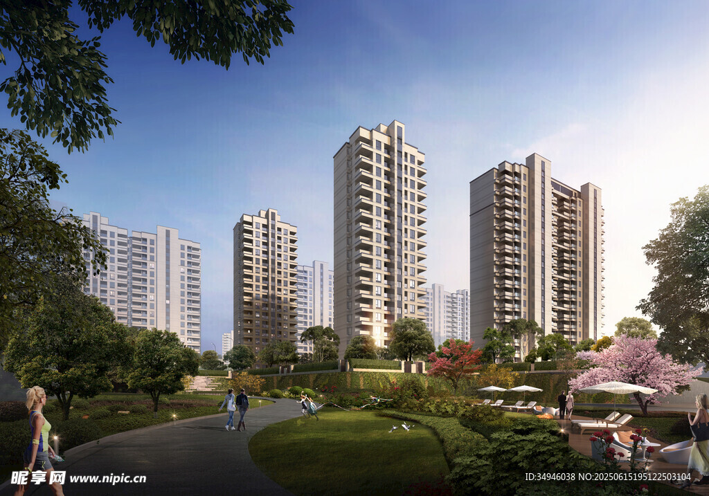 现代都市花园式住宅小区